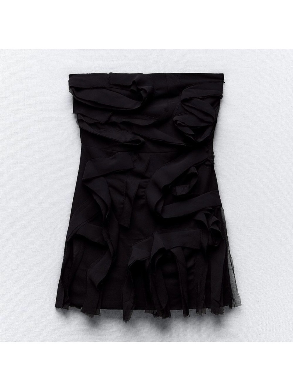 Zara Black scalloped mini dress